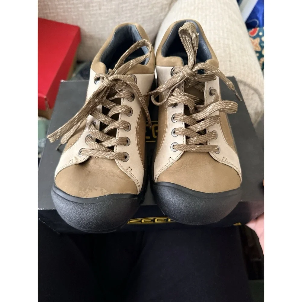 Keen Women's‎ Brown Tan Leather Casual Lace Up Shoes Vulcanized Footwear 8
